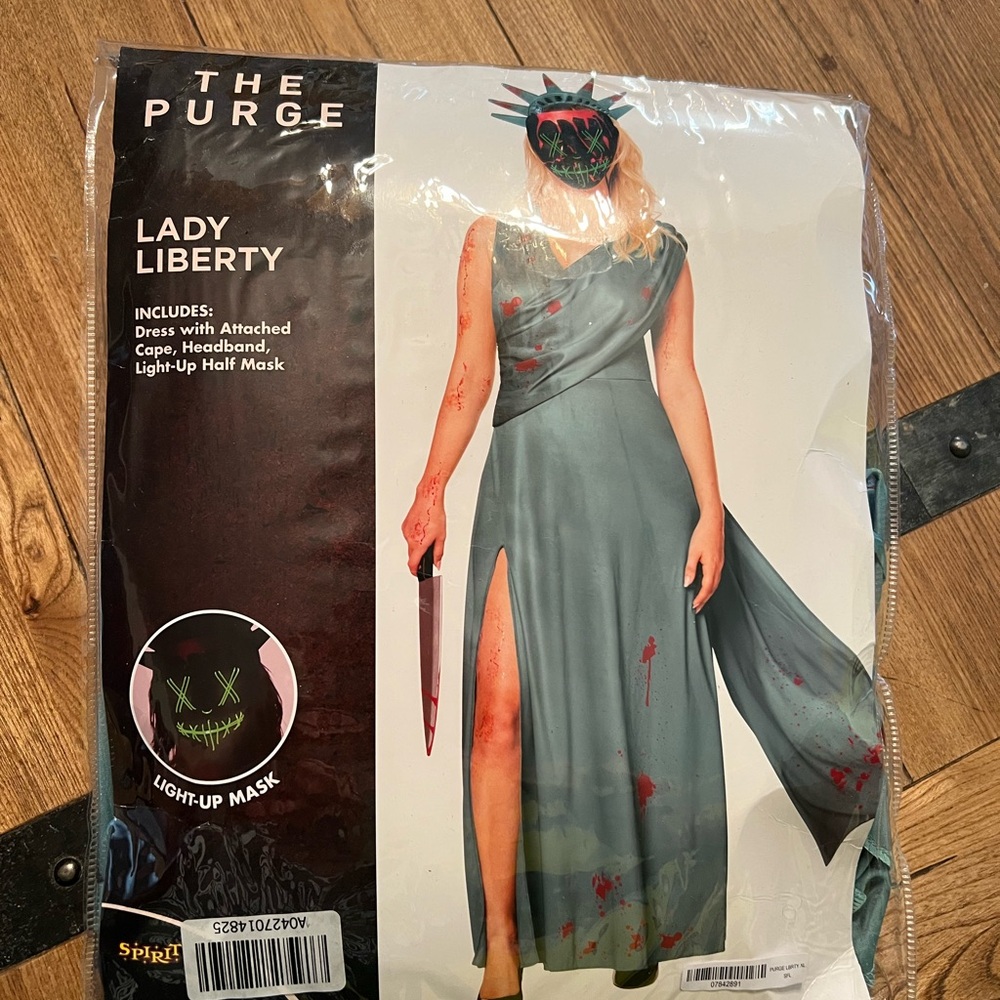 Spirit Lady Liberty Costume - Green and Red